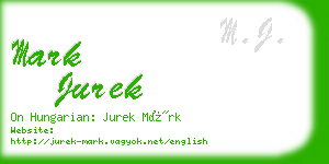 mark jurek business card